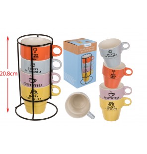SET 4 TASSES AVEC SUPPORT...
