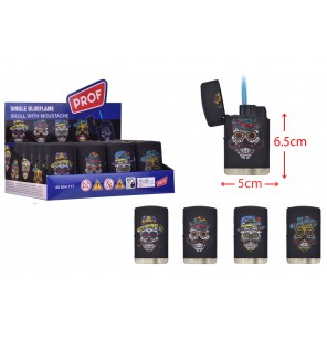 BRIQUET FLAMME BLEUE SKULL