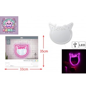 MIROIR LED EFFET NEON KAWAII