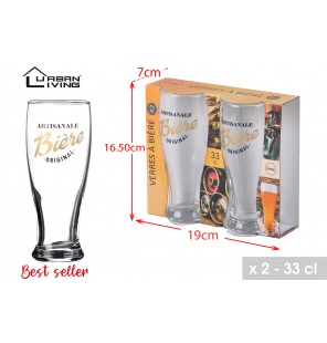 BT 2 VERRES A BIERE 33CL