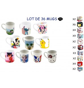 ASSORTIMENT 36 MUGS...