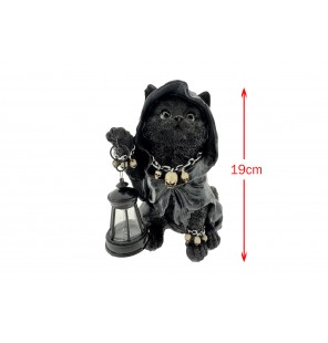 STATUE CHAT LANTERNE LED...