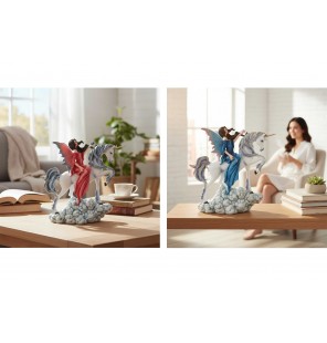 STATUE FEE LICORNE ROCHER 2...